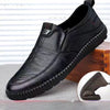 Mens Leather Loafers Non Slip Walking Flats Breathable Outdoor Slip on