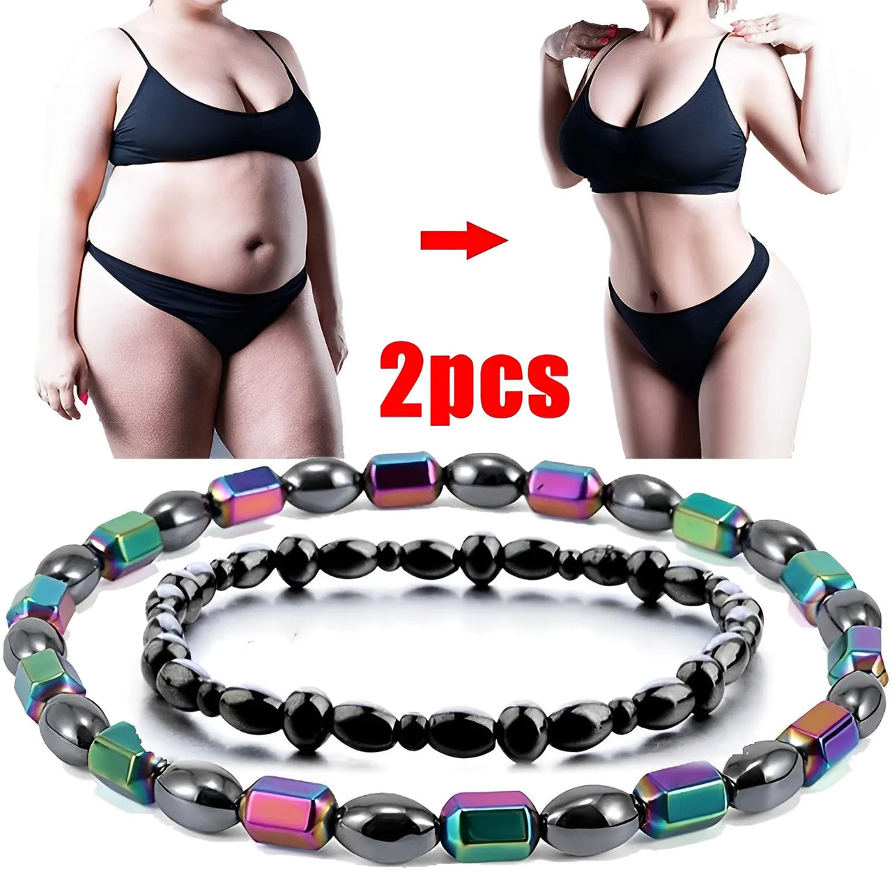 Magnetic Weight Loss Effective Anklet Bracelet Black Gallstone