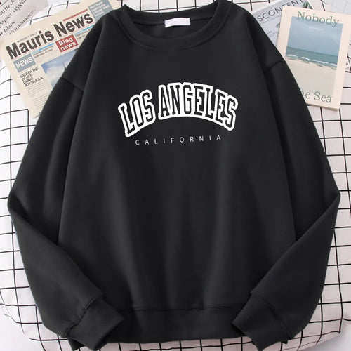 Los Angeles California City Streetwear Sweatshirt For Women Loose