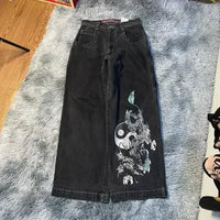 Thumbnail for Y2K Jeans Hip-hop Retro Oversized Pattern Printed Baggy Jeans