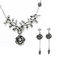 Thumbnail for Wild Hibiscus Rose Necklace & Earrings Set