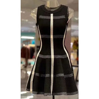 Thumbnail for Fashion Color Clash Women Knit Dress Knit Cotton Sleeveless Mini