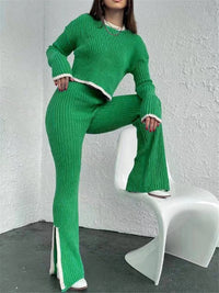 Thumbnail for REALEFT Autumn Winter 2 Pieces Women's Oufit Sets Knitted Tracksuit