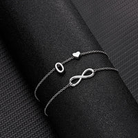 Thumbnail for Bohemia A-Z Letter Initial Anklet For Women Silver Color Initial Heart