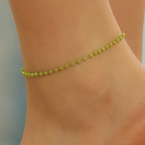 Handmade Crystal Stone Anklets Bracelets Women Barefoot Sandal Anklet