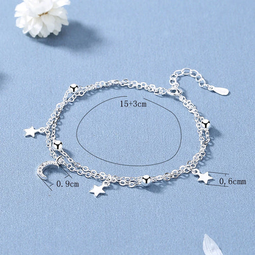 VENTFILLE 925 Sterling Silver Star Bracelet Fashion Korean