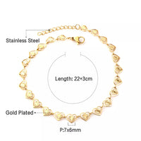 Thumbnail for LUXUSTEEL Women’s Mini Heart Chain Anklet Gold Color Stainless Steel