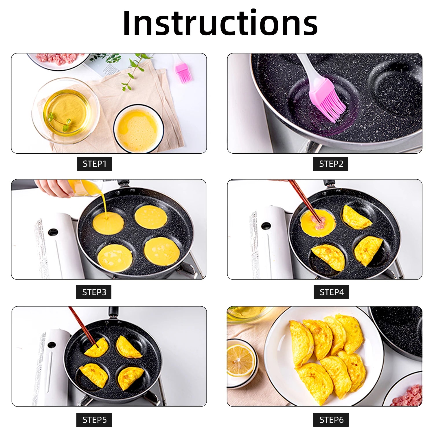 Egg Frying Pan 7 Holes Nonstick Pancake Pans 7-Cups  Thickened Omelet