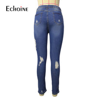Thumbnail for Echoine Spring Fashion Women Solid High Waist Skinny Pencil  Ripped