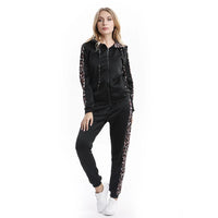 Thumbnail for 2Pcs Set Women Sport Tracksuit Zipper Hoodies Sweatshirt Pants Set