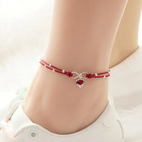 Thumbnail for VENTFILLE 925 Sterling Silver Double Layer Anklet for Women Geometric