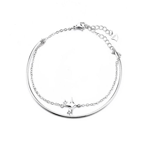 VENTFILLE 925 Sterling Silver Star Bracelet Fashion Korean