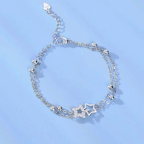 VENTFILLE 925 Sterling Silver Star Bracelet Fashion Korean