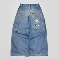 Thumbnail for American retro jeans with embroidery decoration for men and women