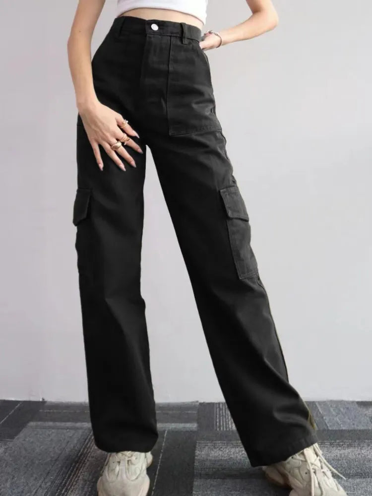 Y2K Women Vintage Cargo Pants Streetwear Techwear Korean Harajuku