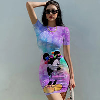 Thumbnail for Disney Sexy Minnie Mickey Mouse Cartoon Print Bodycon Slim Pencil