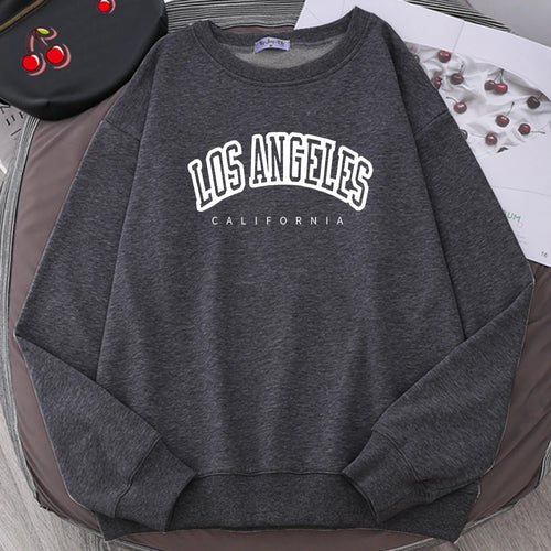 Los Angeles California City Streetwear Sweatshirt For Women Loose