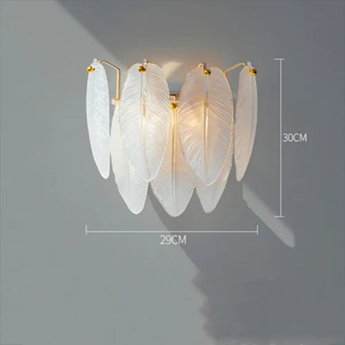 Modern Luxury Glass Feather Chandelier Lighting Lustre Suspension