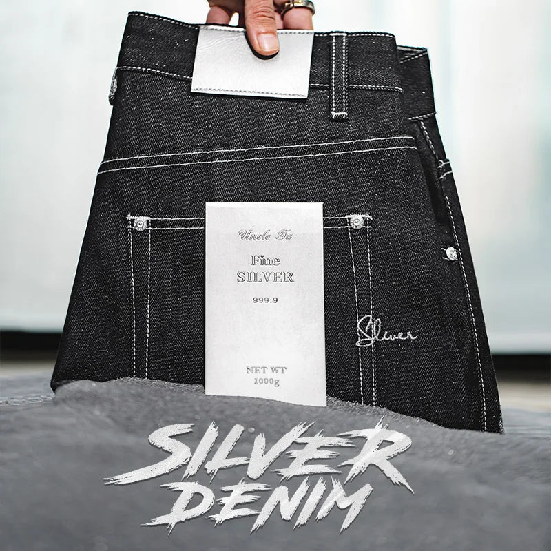Maden Silver Denim Vintage Jeans for Men Amekaji Selvedge Raw Denim 13