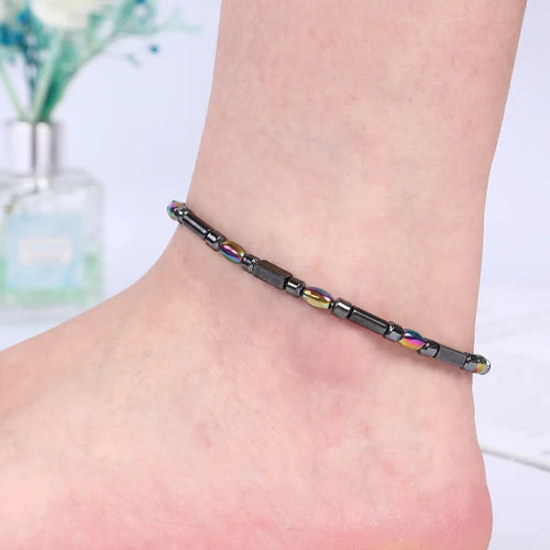 Magnetic Weight Loss Effective Anklet Bracelet Black Gallstone