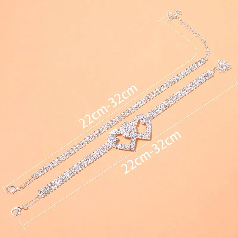 Fashion Rhinestone Chain Anklets For Women Luxury Shining Ankle