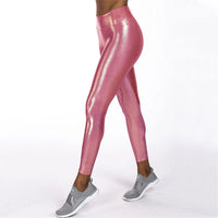 Thumbnail for Women's Metallic Shiny Skinny Leggings Stretchy Naked Feeling Yoga