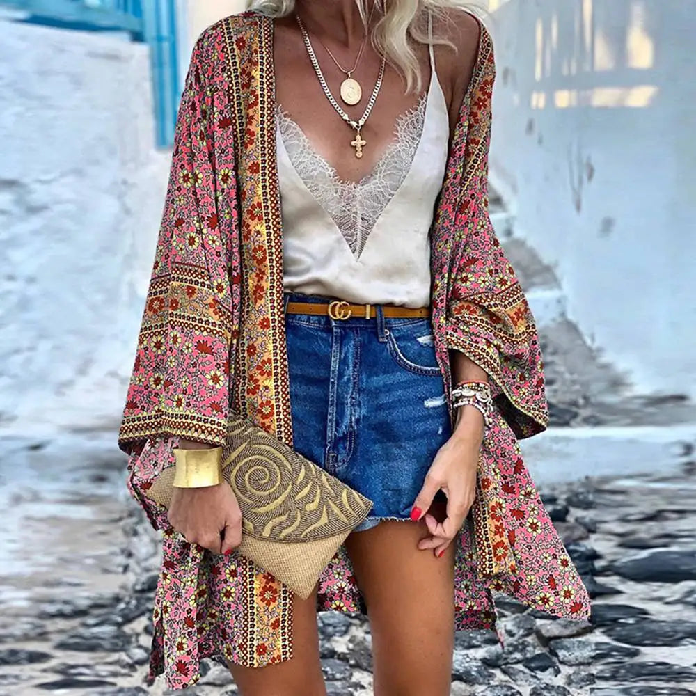 Bohemian Casual Cloak Cardigan for Swimsuit woman 2024 Summer Beach