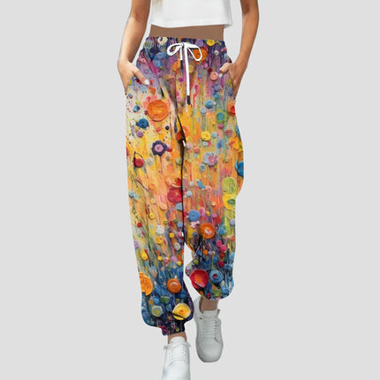 Pants For Women Summer Autumn Print Bottom Sweatpants Pockets High