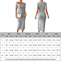 Thumbnail for Women Ribbed Midi Dress Soft Knitted Sexy Pencil Dress Casual Skinny