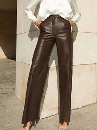 Thumbnail for New In PU Faux Leather Pants Women High Waist Fleece Lined Winter