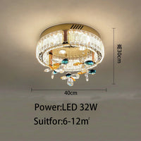Thumbnail for Light Luxury Crystal Bedroom Ceiling Lamp Originality Apartment Living