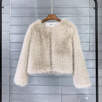 Thumbnail for Women Fashion Lapel Faux Fur Warm Coat 2023 Autumn Winter Thicken Lady