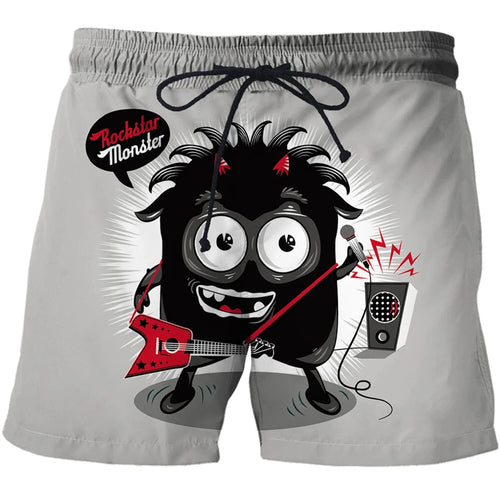 Shorts Men Casual Shorts Horror Skull Pattern Beach 3D Printed Shorts