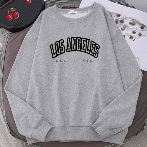Los Angeles California City Streetwear Sweatshirt For Women Loose