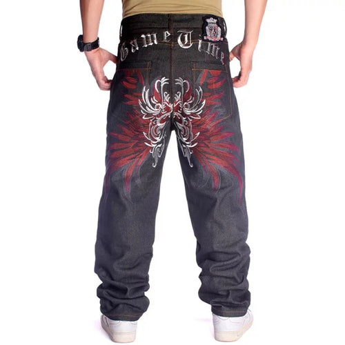 Nanaco Man Loose Baggy Jeans Hiphop Skateboard Denim Pants Street