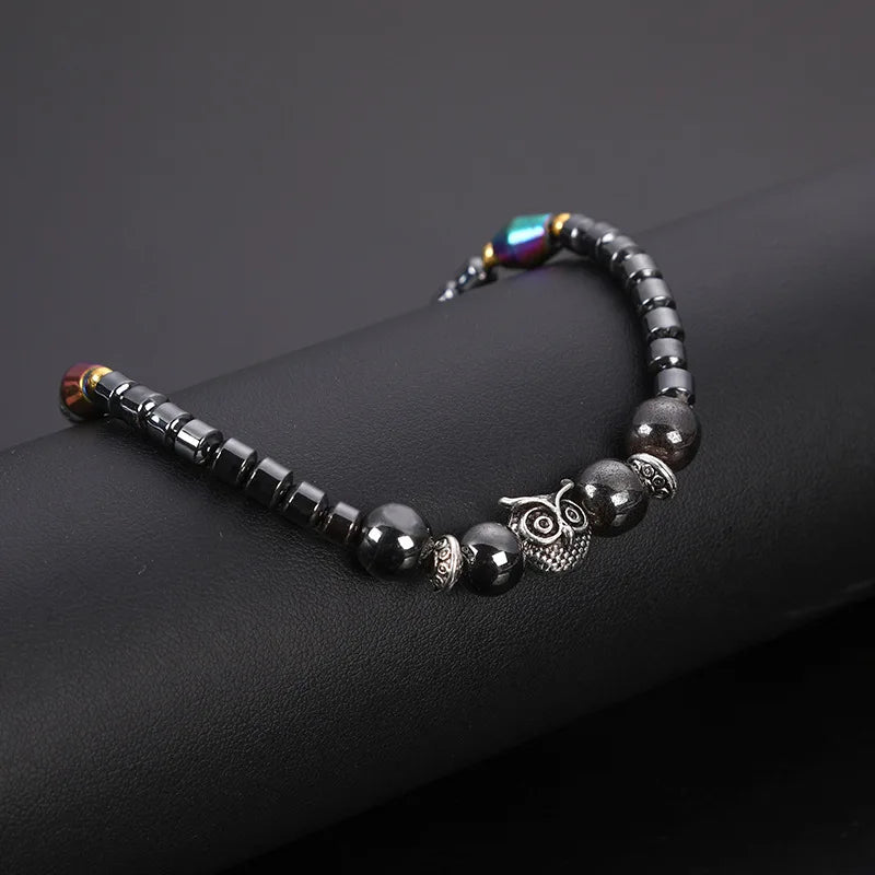 Weight Loss Magnet Anklets for Women Men Owl Animals Stone Magnetic