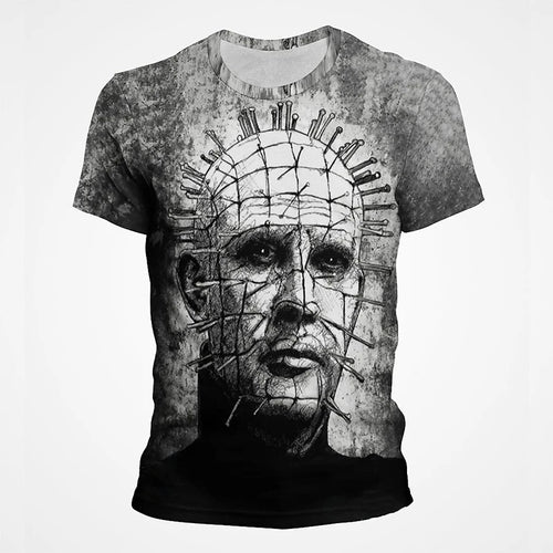 Horror Movie Hellraiser T-Shirts Scary 3D Printed Streetwear Men Women