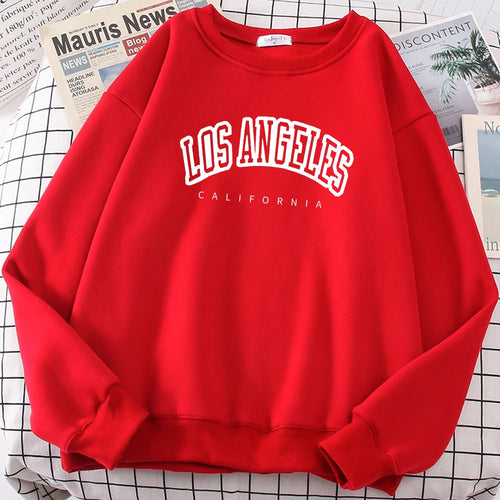 Los Angeles California City Streetwear Sweatshirt For Women Loose