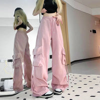 Thumbnail for HOUZHOU Harajuku Oversized Cargo Parachute Pants Women Streetwear