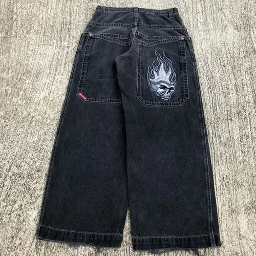 Jnco Baggy Jeans Hip Hop Rock Embroidery Pattern Men Women 2023 New