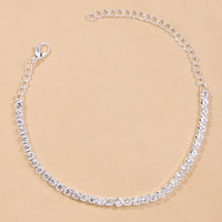 Thumbnail for XSBODY Simple Rhinestone Tennis Chain Anklet Foot for Women Summer