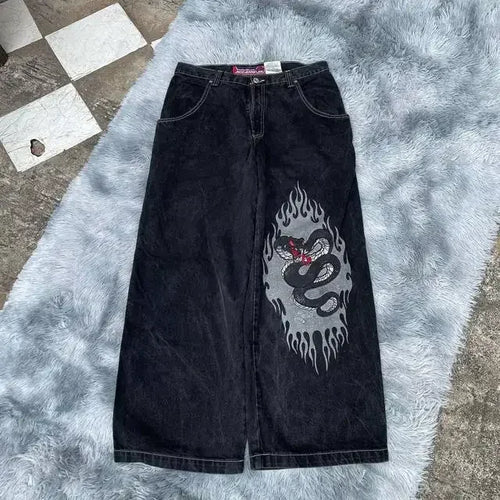 Jnco Baggy Jeans Hip Hop Rock Embroidery Pattern Men Women 2023 New