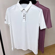 Luxury brand ice silk short sleeve T-shirt men casual top summer
