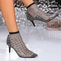 Thumbnail for Women Hollow Out Full Sandals Rhinestone Mesh Summer Ankle Boots