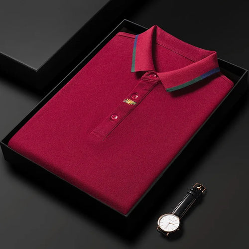 Premium Luxury Brand Long Sleeve 100% Cotton POLO Shirt Men Spring and