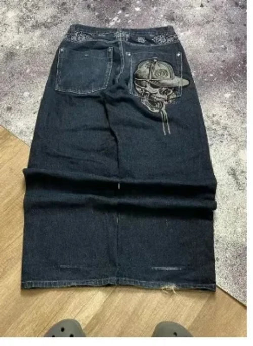 American retro jeans with embroidery decoration for men and women