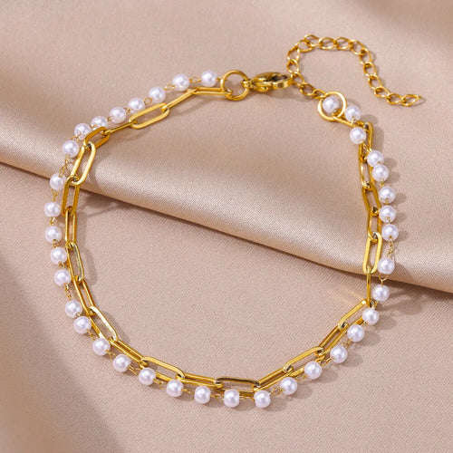 Anklets for Women Summer Beach Accessories Stainless Steel Imitation