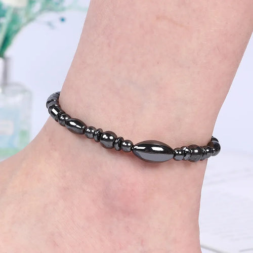 Magnetic Weight Loss Effective Anklet Bracelet Black Gallstone