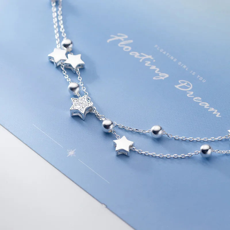 VENTFILLE 925 Sterling Silver Star Bracelet Fashion Korean