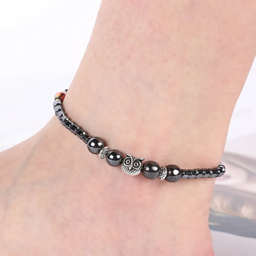 Magnetic Weight Loss Effective Anklet Bracelet Black Gallstone